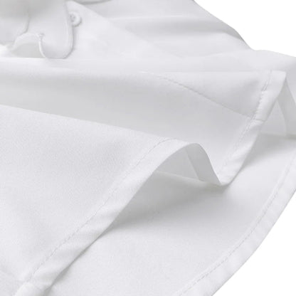 Vit Dam Blus Klassisk Passform Polyester Spandex-5