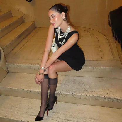 Kvinnors Miniklänning Figur-hugging Monokrom Polyester 4