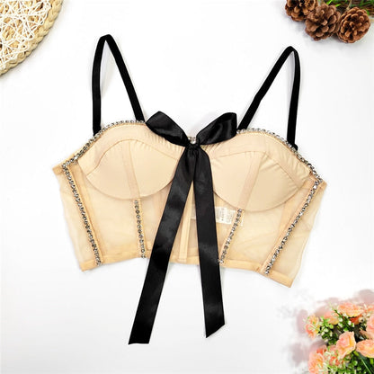 Variant image for Kvinnors Kort Top Hjärthalsring Spaghetti Band Polyester-3