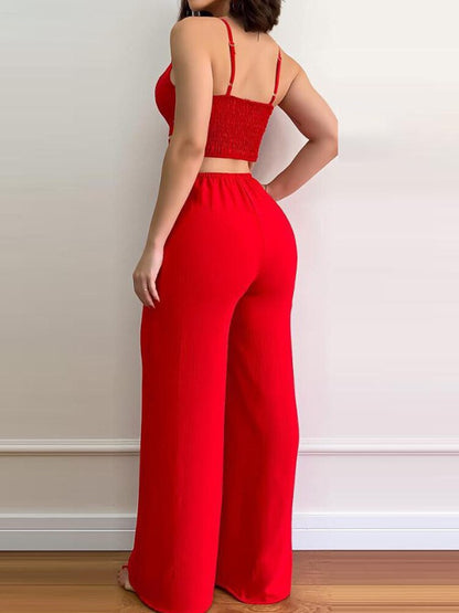 Dam Jumpsuit Monokrom Ärmlös Polyester med Breda Byxor-2