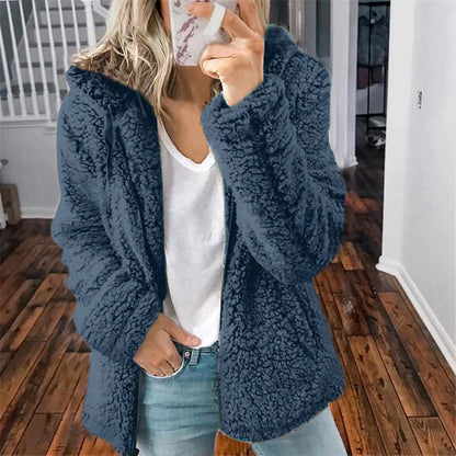 Mysig Damjacka i Mjuk Polyesterblandning – Avslappnad Design för Kalla Dagar, Storlekar S-XL 12