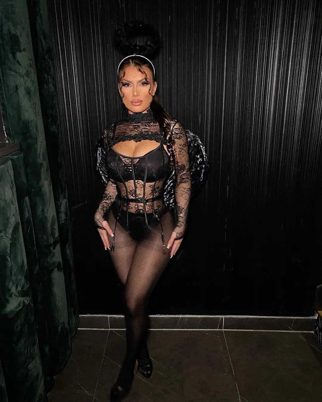 Dam Teddybjörn Konstnärlig Dekoration Bomull och Linne-2