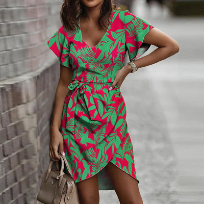 A-linje Damklänning med V-hals och Andningsbart Tyg – Eleganta Fina Damklänningar för Vardags- och Festbruk 5