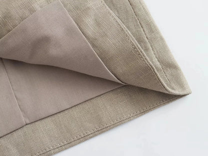 Dam Byxor Set Vristlängd V-ringning Polyester-5