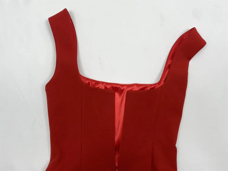 Kvinnors Miniklänning Fyrkantig Halsringning Bomull Polyester-5