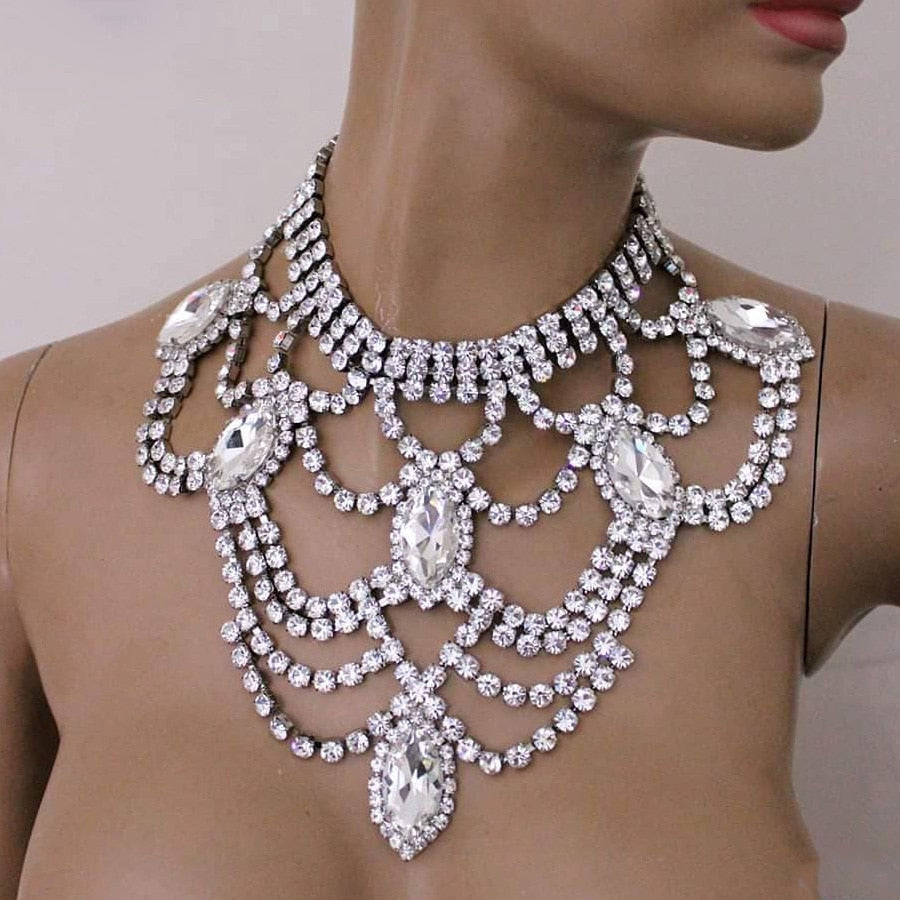 Variant image for Kvinnors Smyckeset Halsband och Örhängen Koppar med Strass-5