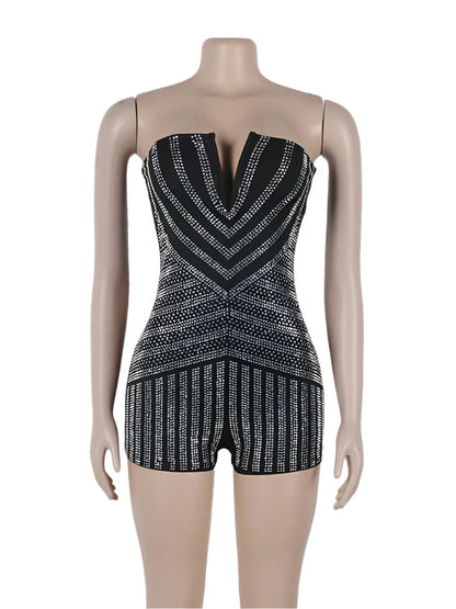 Dam Jumpsuit Elegant med Glittrande Detaljer Polyester-3