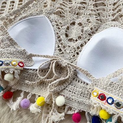 Dam Shorts Avslappnad Bomull Elastisk Stickad-3