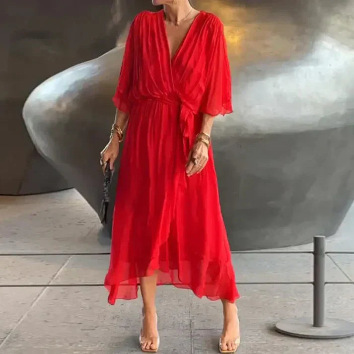 Kvinna Aftonklänning Lätt Tyg Elegant-5