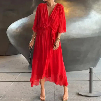 Kvinna Aftonklänning Lätt Tyg Elegant-5