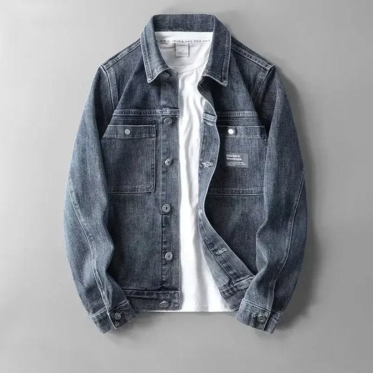 Damjacka Trendig Denim Med Knappstängning-1