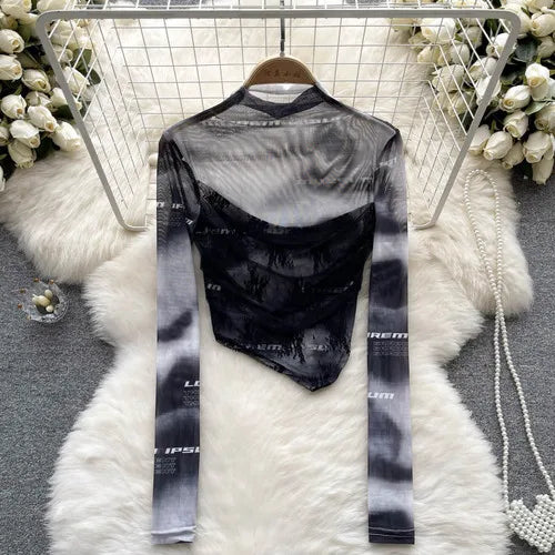 Variant image for Dam Festtopp Transparent Elastisk Polyester Slim Fit-3