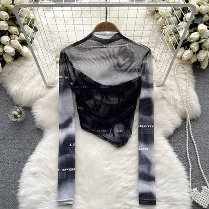 Variant image for Dam Festtopp Transparent Elastisk Polyester Slim Fit-3