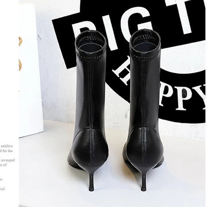 Dam Stövlar Midi Spetsig Tå Mesh Andningsbar Komfort-5