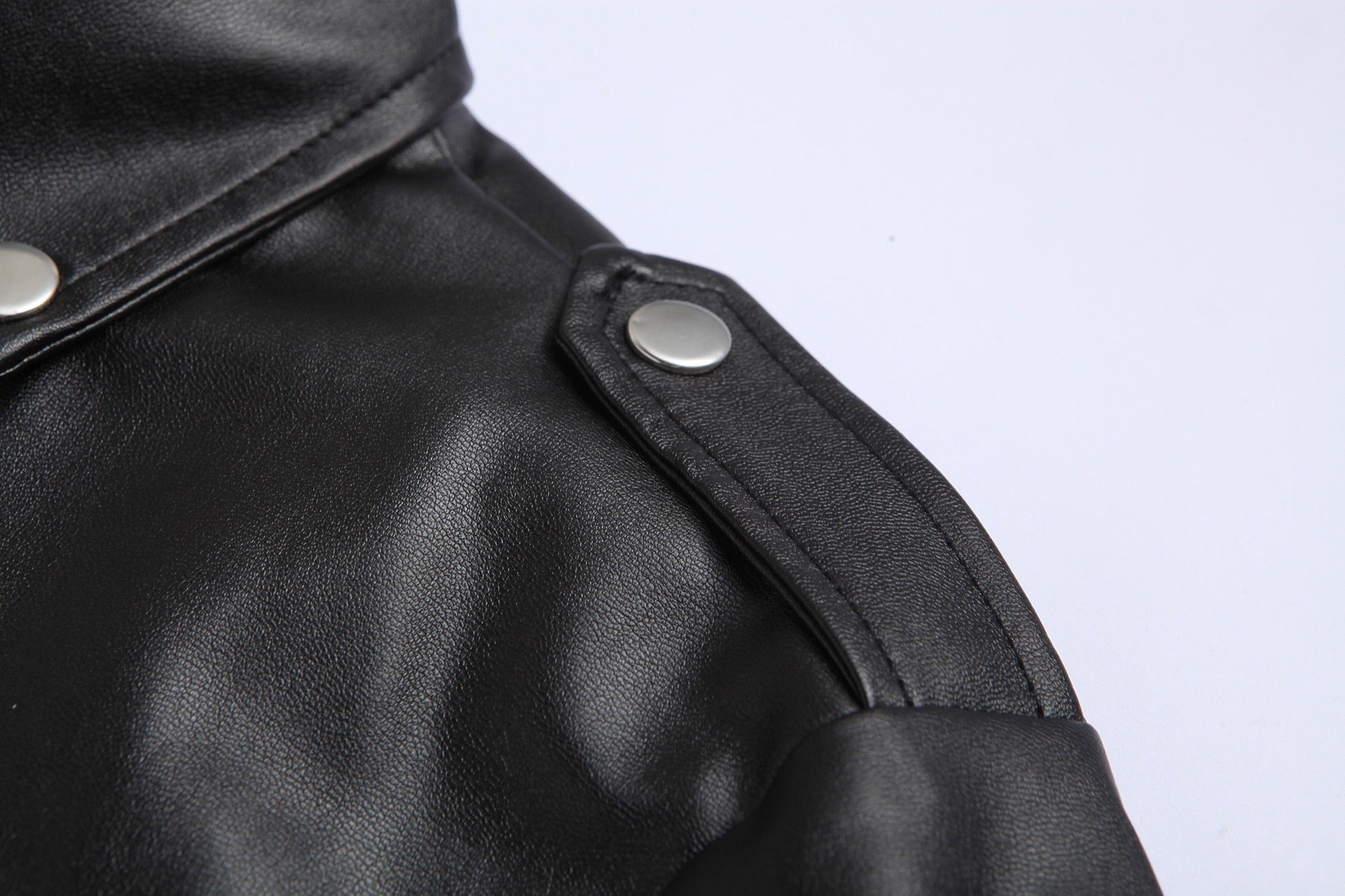 Herr Läderjacka Slim Fit Vindtät Motorcykeljacka-2