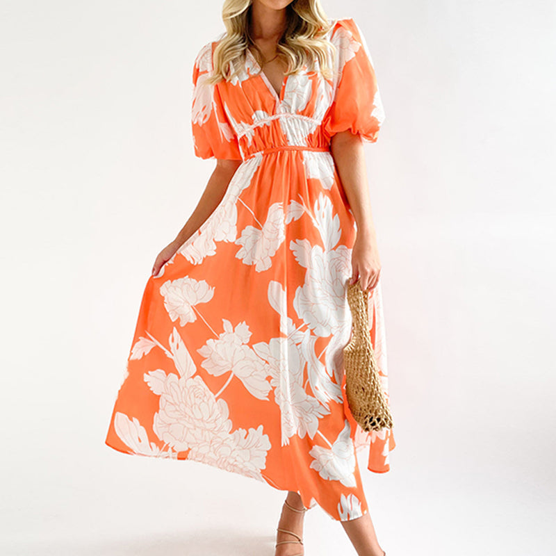 Dam Midi Klänning Luftig Design 100% Bomull Elegant Sommarmode 1