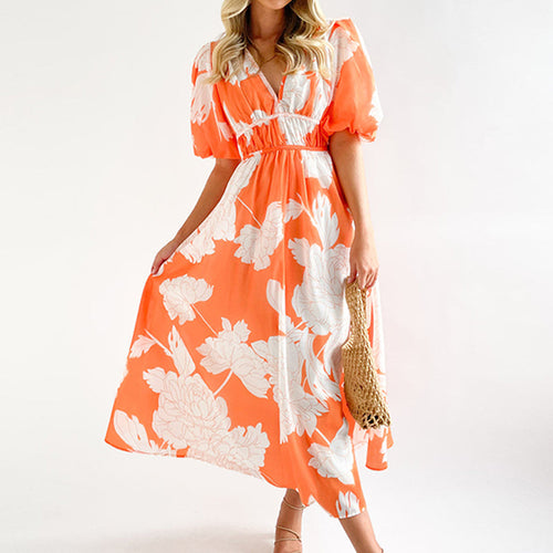 Dam Midi Klänning Luftig Design 100% Bomull Elegant Sommarmode 1