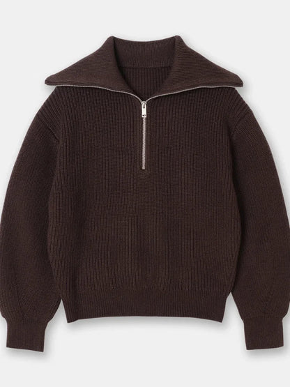 Dam Turtleneck Tröja Randiga Laplar Mjuk Ull-Bomullsblandning-6