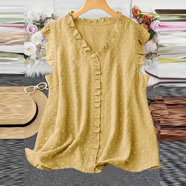 Variant image for Dam Blus Avslappnad Stil 100% Bomull Elegant Design-21