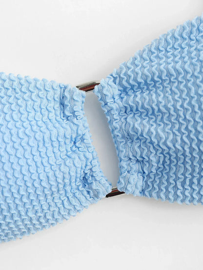 Dam Rektangulär Ring Crinkle Design Metall 4