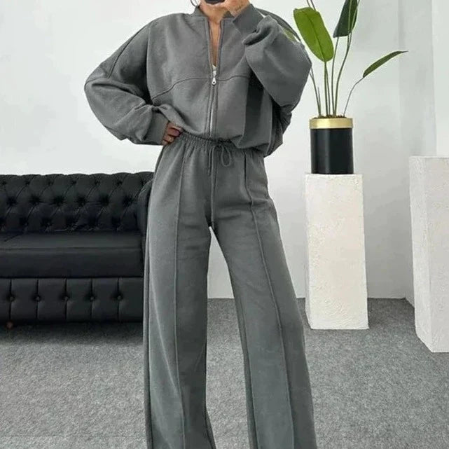 Dam Träningsset Långärmad Topp och Byxor Polyester-2