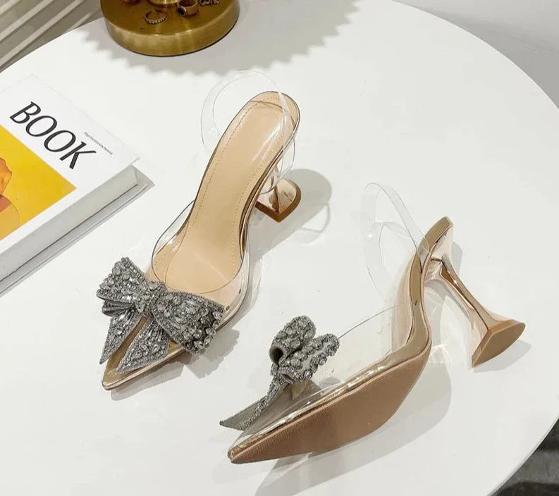 Kvinnors Slingbackskor Hög Klack Gummi PU-3