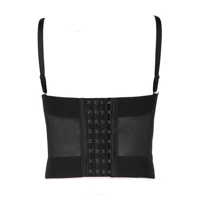 Dam Crop Top Karomönster Akryl Spandex-3