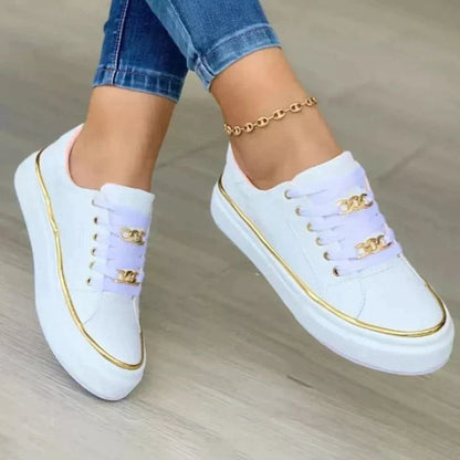 Kvinnors Sneakers Sportig Design Andningsbart Syntetmaterial-2