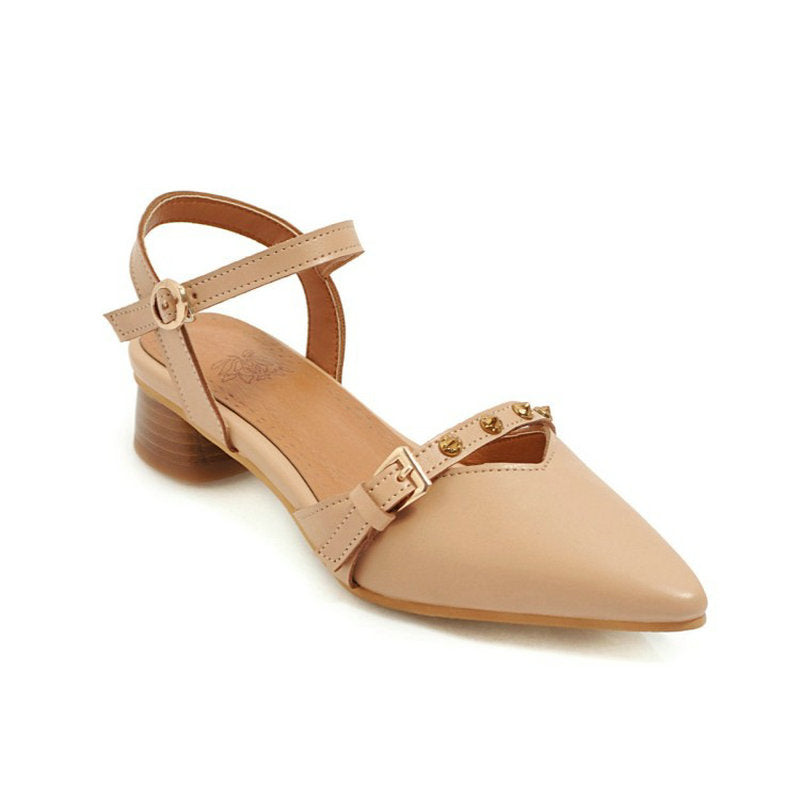 Dam Sandal Ankelwrap PU Med Öppen Tå-2