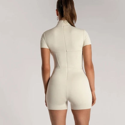 Dam Overall med Korta Ärmar i Polyester-Spandex-4