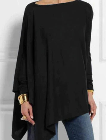 Dam Poncho Asymmetrisk Kashmirmix Trendig Stil-2