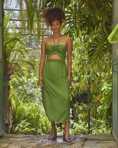 Fina Dam Klänningar Midi Silhouette Jacquard Viskos-4