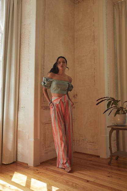 Dam Linnebyxor Avslappnad Viskos-3