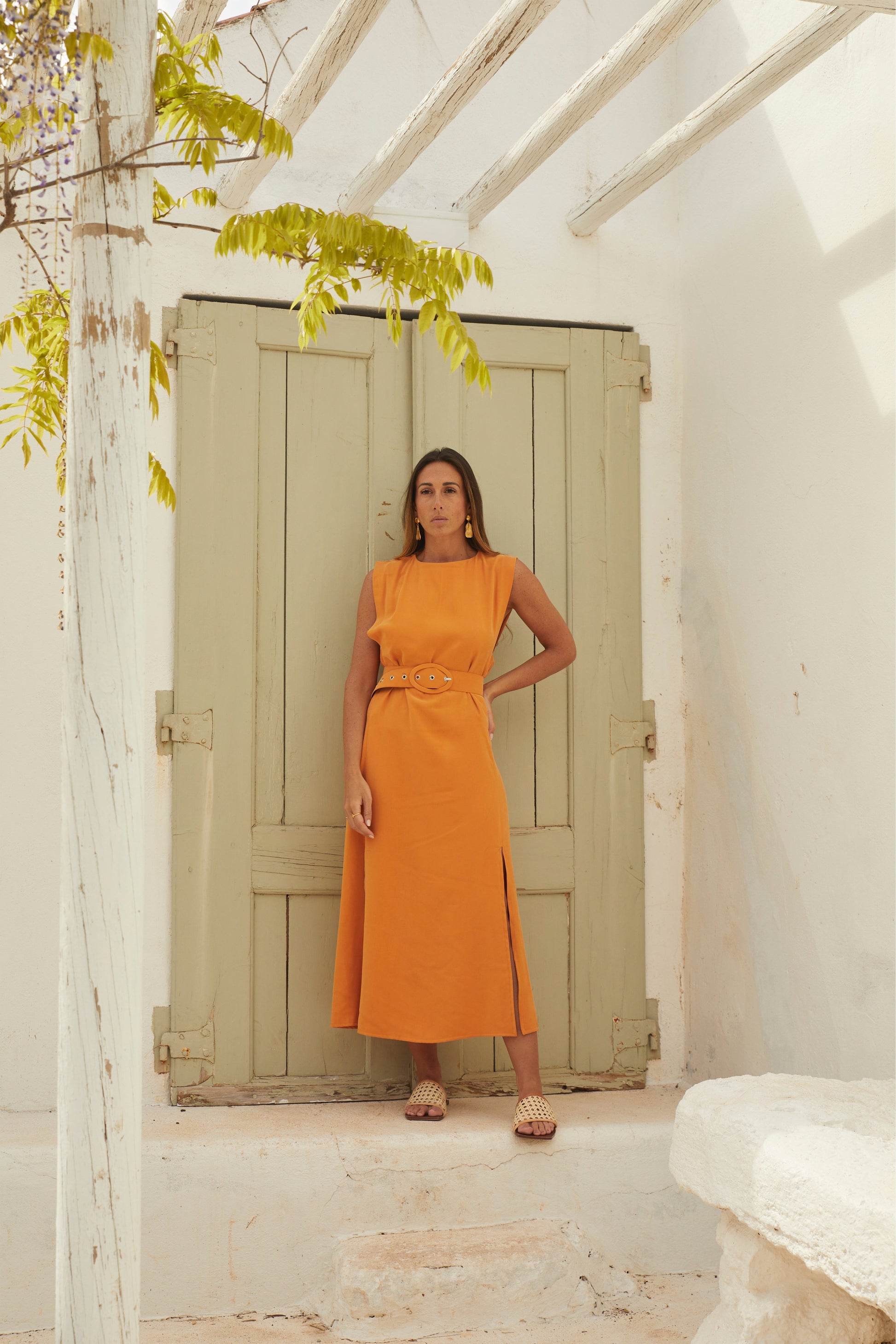 Dam Klänning Minimalistisk Viskos Polyester-4