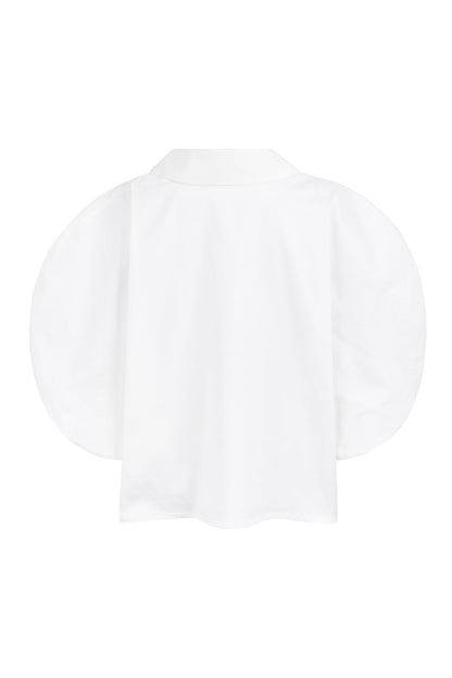 Dam Skjorta Romantisk Krage Bomull Minimalistisk Design-6