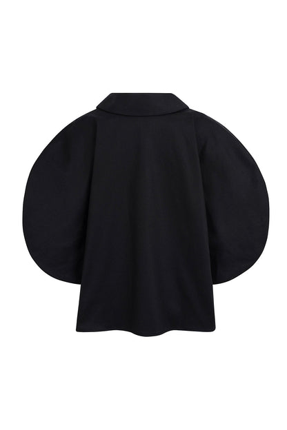 Dam Skjorta Minimalistisk med Romantisk Krage i Bomull-5