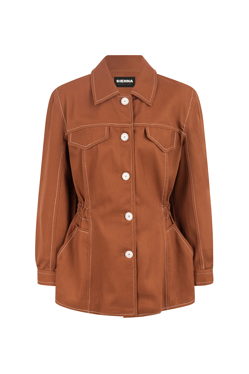 Variant image for Dam Kappa Ballongärmar i 100% Bomull med Krage och Fickor-1