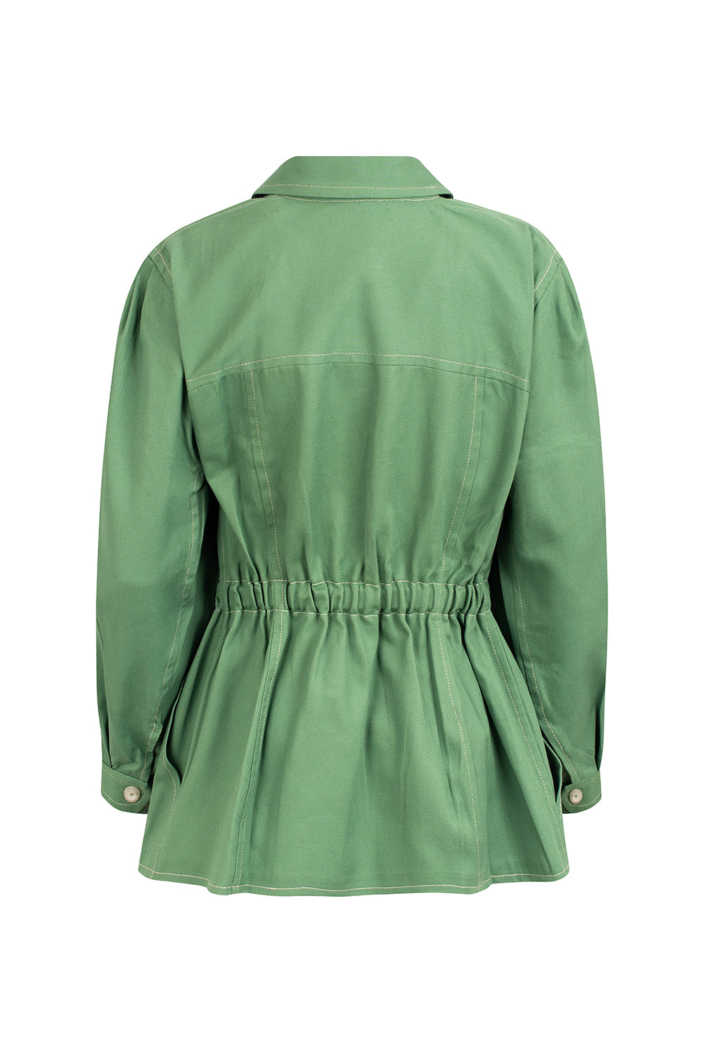 Dam Kappa med Ballongärmar och Krage i 100% Bomull-5