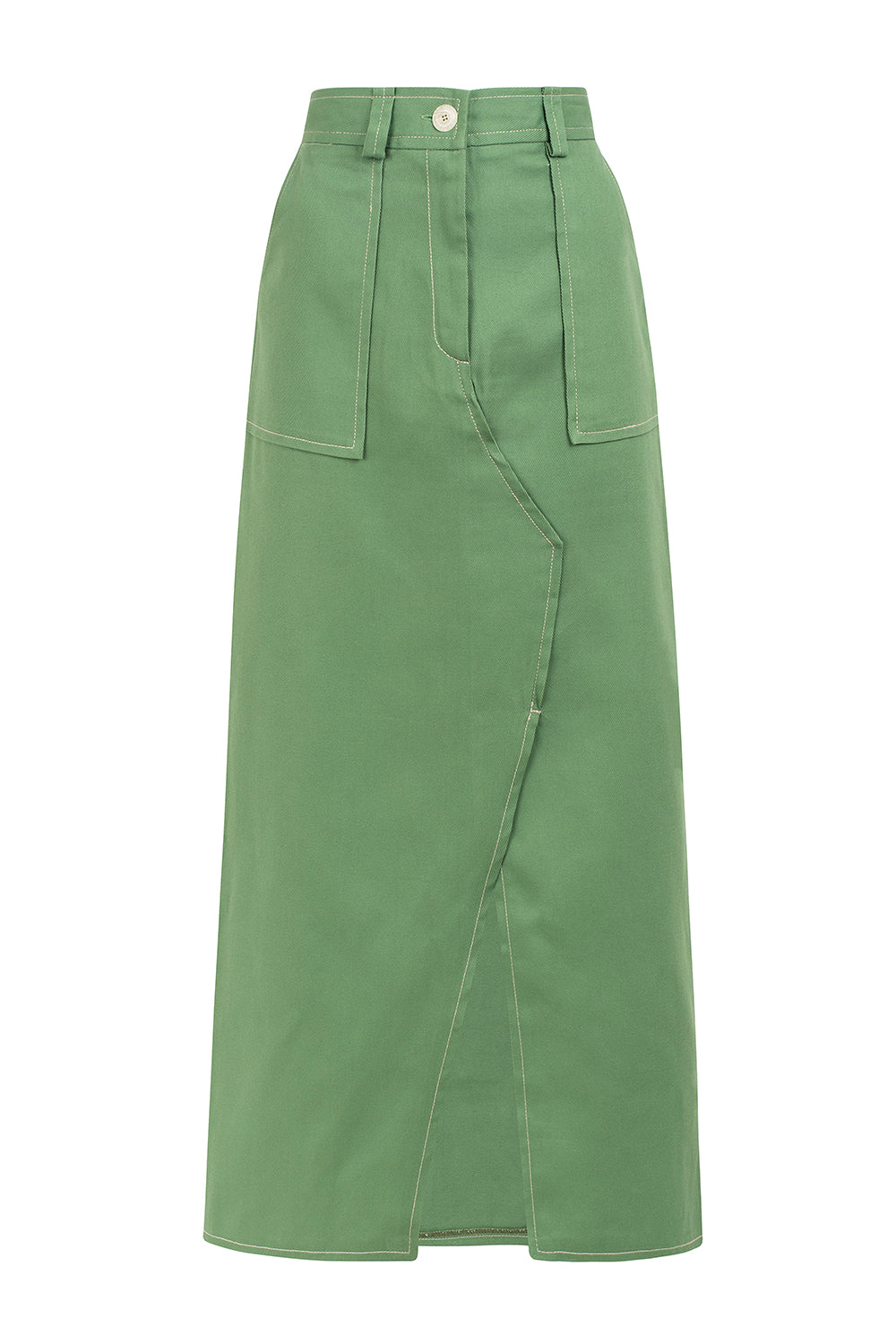 Damkjol Knapp Blixtlås 100% Bomull med Fickor-3