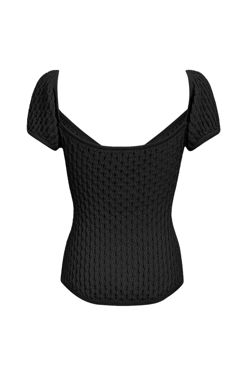 Dam Blus Korta Ärmar Stickad Viskos Nylon-3