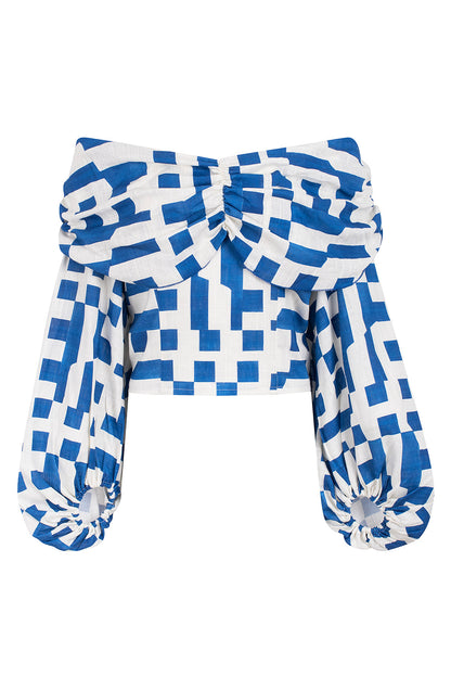 Dam Topp Elegant Design Viskos Linne Festtoppar-5