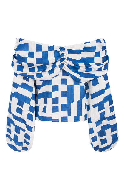 Dam Topp Elegant Design Viskos Linne Festtoppar-4