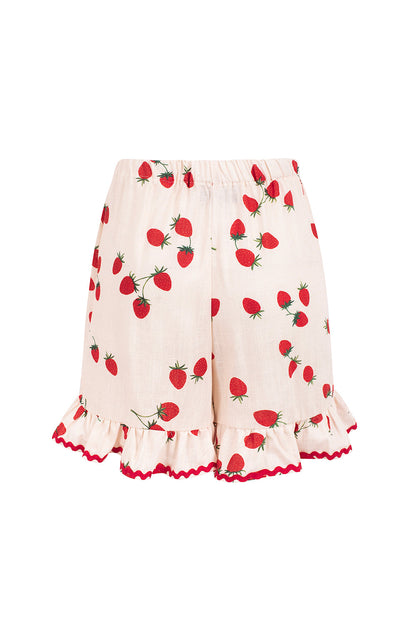 Dam Shorts Fritidsstil Viskos och Linne med Elastiskt Midjeband-6