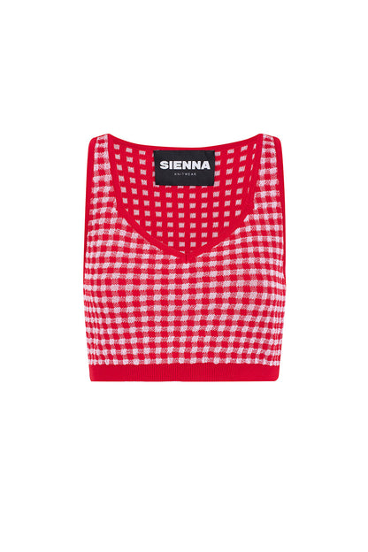 Festtoppar Dam Vichy Mönster 100% Bomull-5