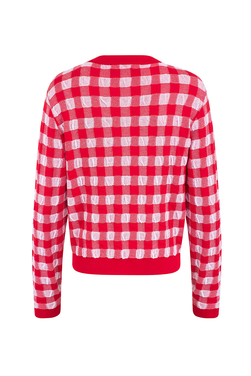 Dam Cardigan Vichy Mönster i 100% Bomull med Pärlknappar – Lätt och Luftig Design, S/M 6