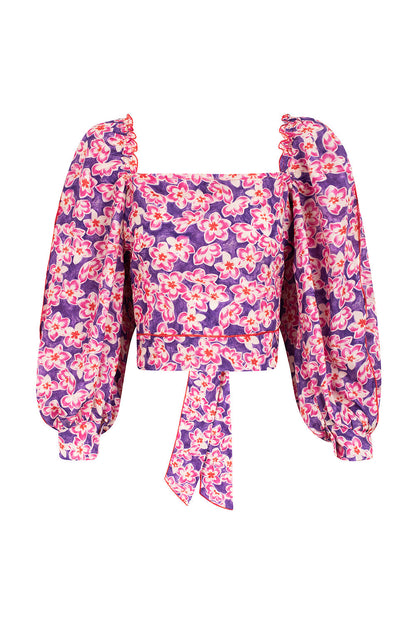 Dam Festtoppar med Ballongärmar i Viskos-5