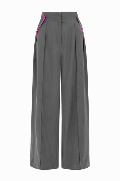 Snygga Byxor Dam Hög Midja Viskos med Fickor-4