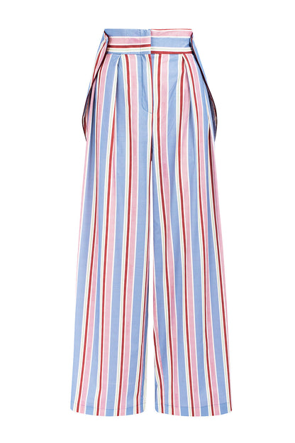 Snygga Byxor Dam Hög Midja med Knivfickor i 100% Bomull-4