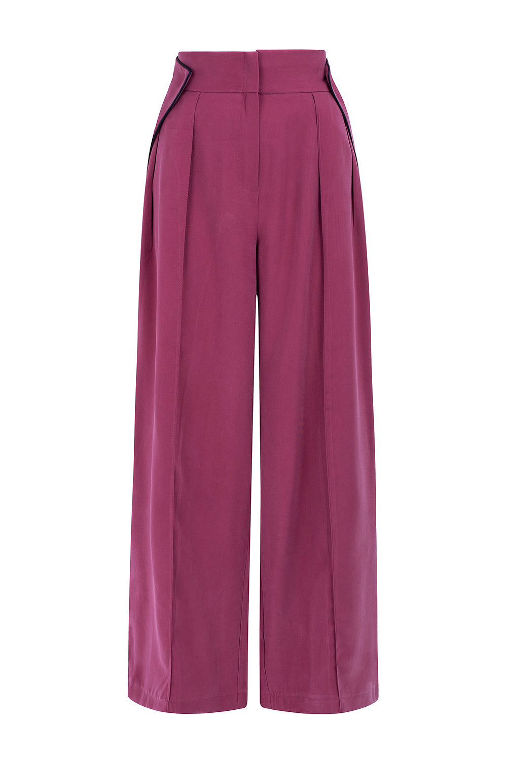 Snygga Byxor Dam Hög Midja med Fickor Viskos 90%-4