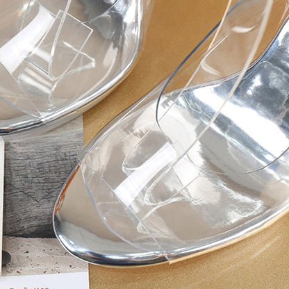 Dam Sandaler Blockklack Transparent PVC Öppen Tå-5